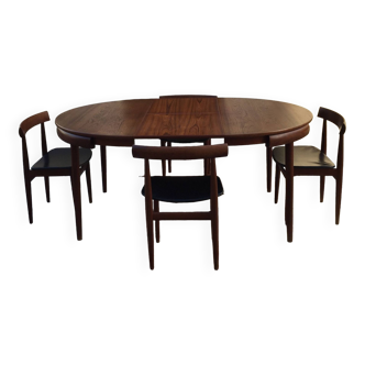 Hans Olsen Roundette Extendable Table and 4 Chairs