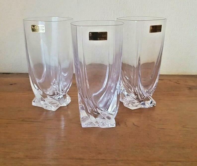 Set of 6 Hi Ball tumbler glasses French Royal Crystal of Champagne