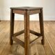 1950s wooden workshop stool