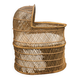 Vintage wicker cradle