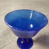 Glass cup of Biot, cobalt blue