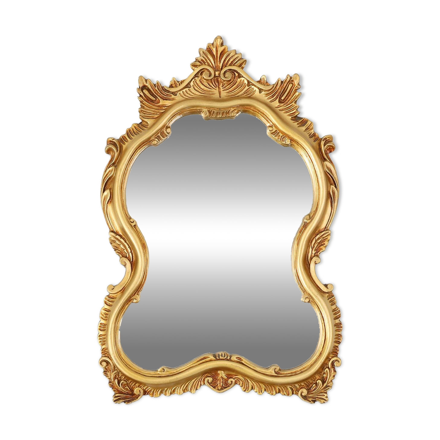 Mid-Century Baroque Style Gilded Mirror, France, 1950s