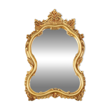 Mid-Century Baroque Style Gilded Mirror, France, 1950s
