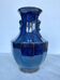 Large blue glazed ceramic vase