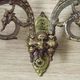 Antique French Gothic Dragon Bronze Double Piano Sconce Signed L. Pinet