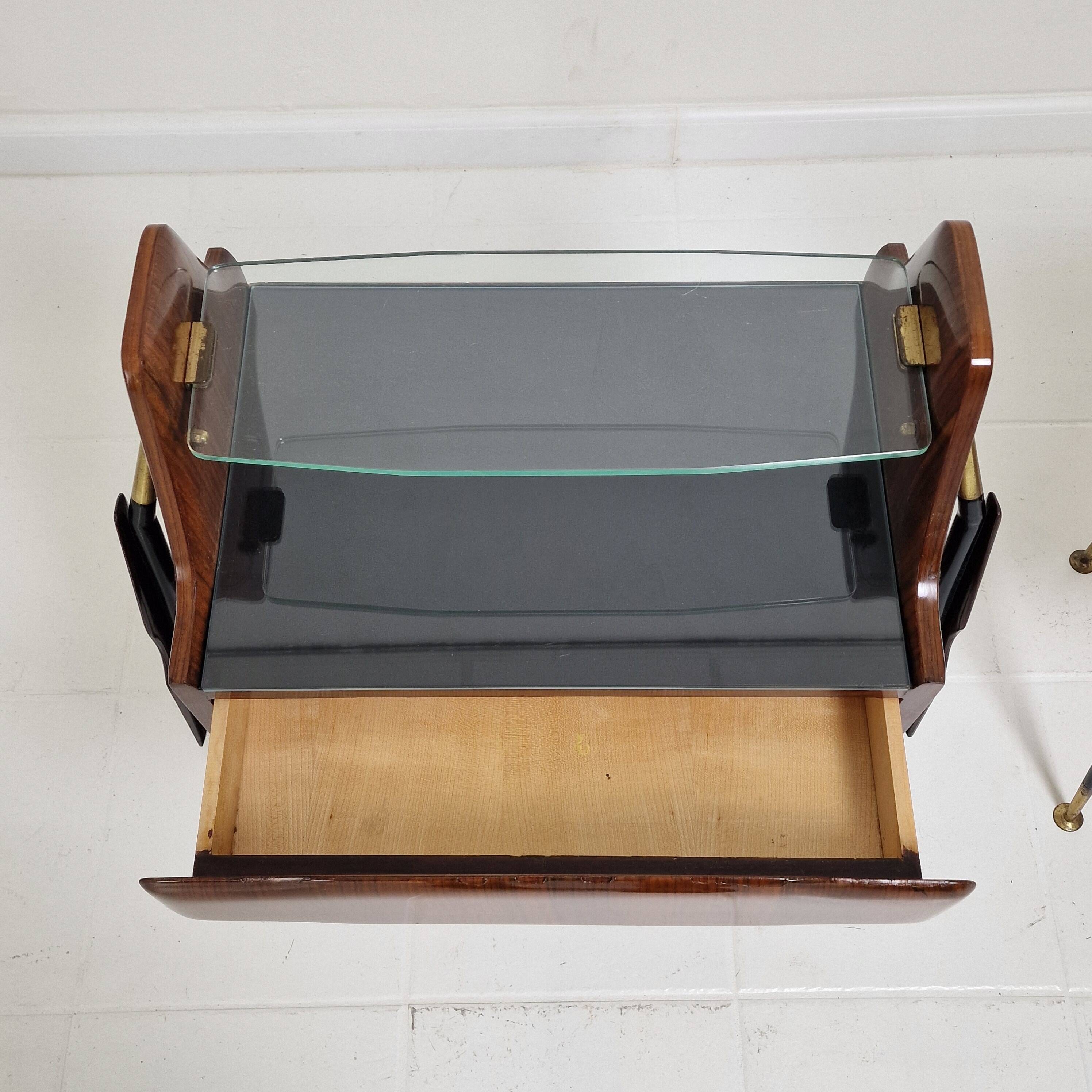 Ico Parisi Style Bedside Tables or Nightstands, Italy 1950's