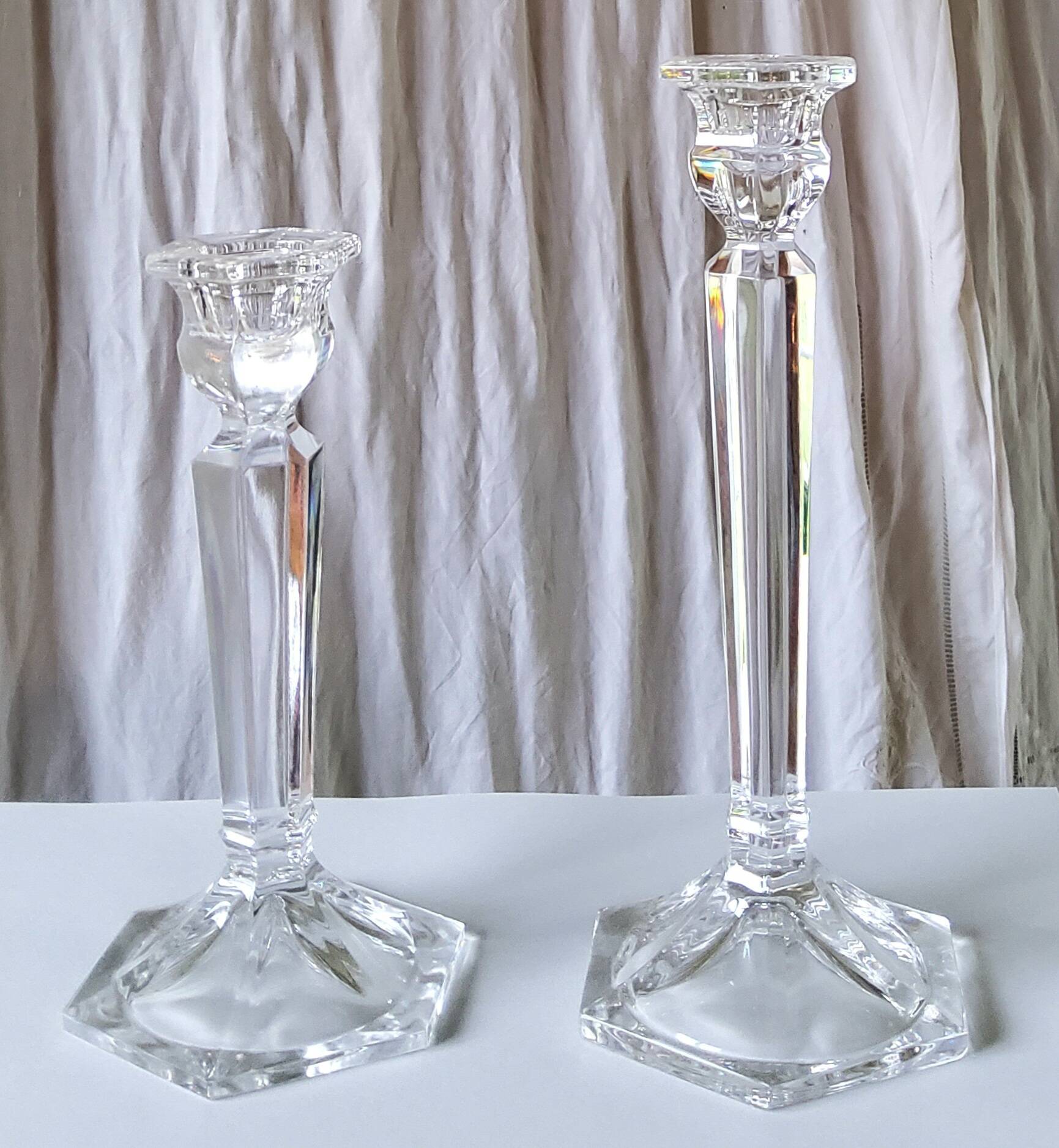 Pair of crystal candlesticks