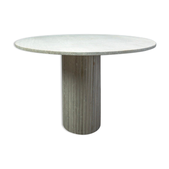 Table à manger Omega circulaire travertin naturel 120cm