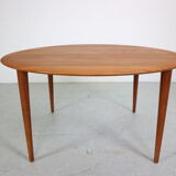 Peter Hvidt& Orla Mølgaard Nielsen Teak Round Coffee Table for France& Son, 1950