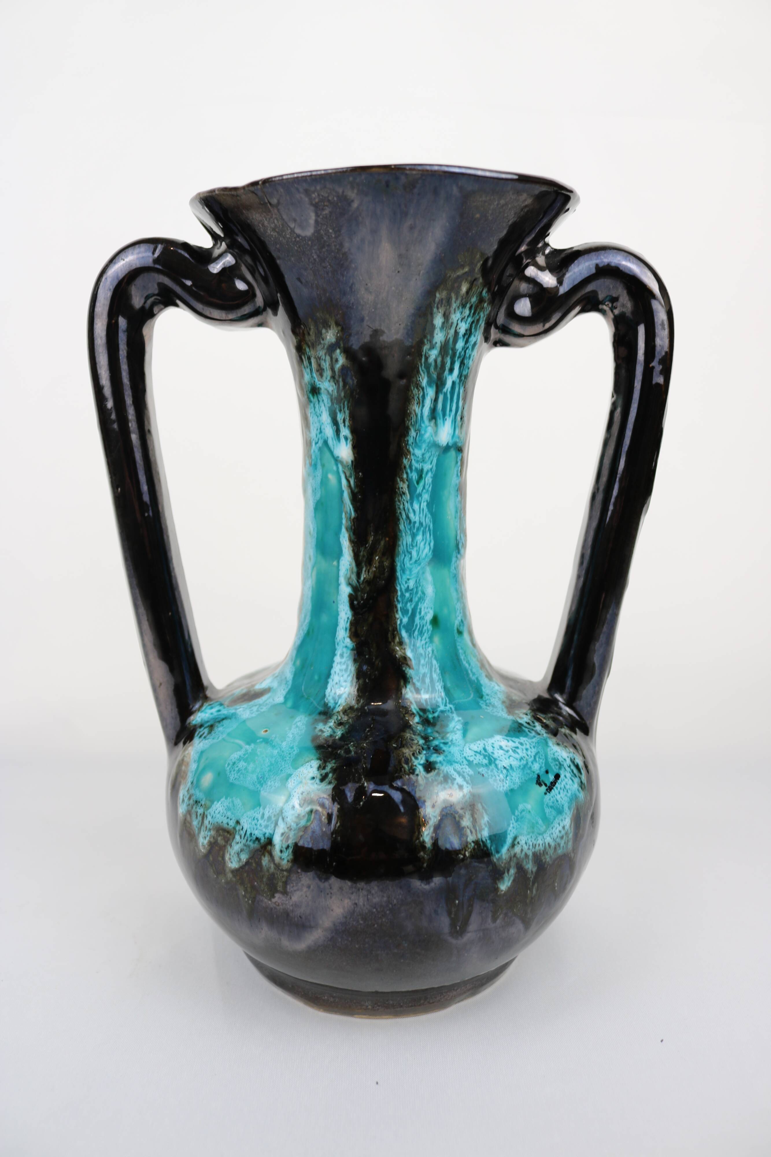 Vallauris Blue Fat Lava Vases