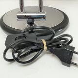 Aluminor lamp chrome metal and matt black design 80s