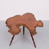 Table d'appoint en ronce organique des années 1950