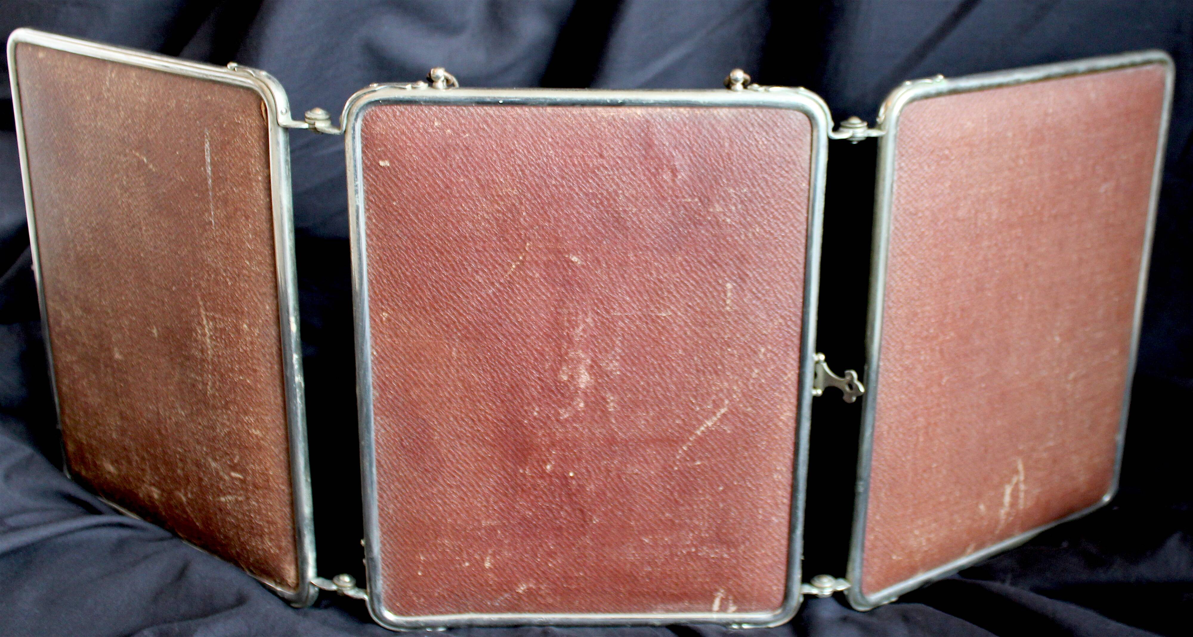 Miroir de barbier triptyque