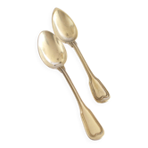 Set of 2 silver-plated dessert spoons in Chinon style, 15 cm.