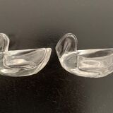 Salt shakers (salters) glass swan shape