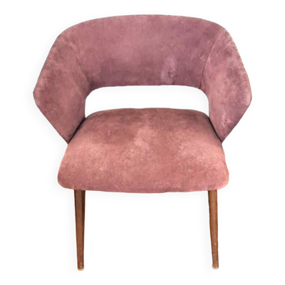 Chaise scandinaves vintage en teck et velours