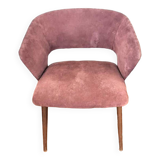 Vintage Scandinavian chair in teak and velvet