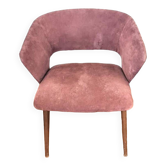 Vintage Scandinavian chair in teak and velvet