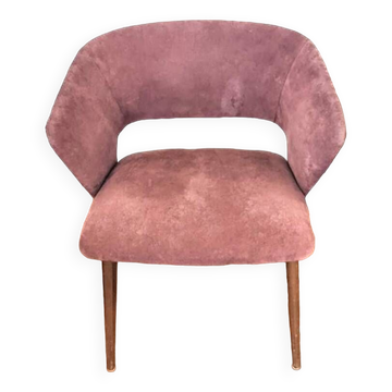 Chaise scandinaves vintage en teck et velours