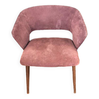 Vintage Scandinavian chair in teak and velvet