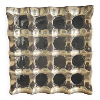 Mid-century chrome metal ashtray in the Ultima 15 style, 1970 design.