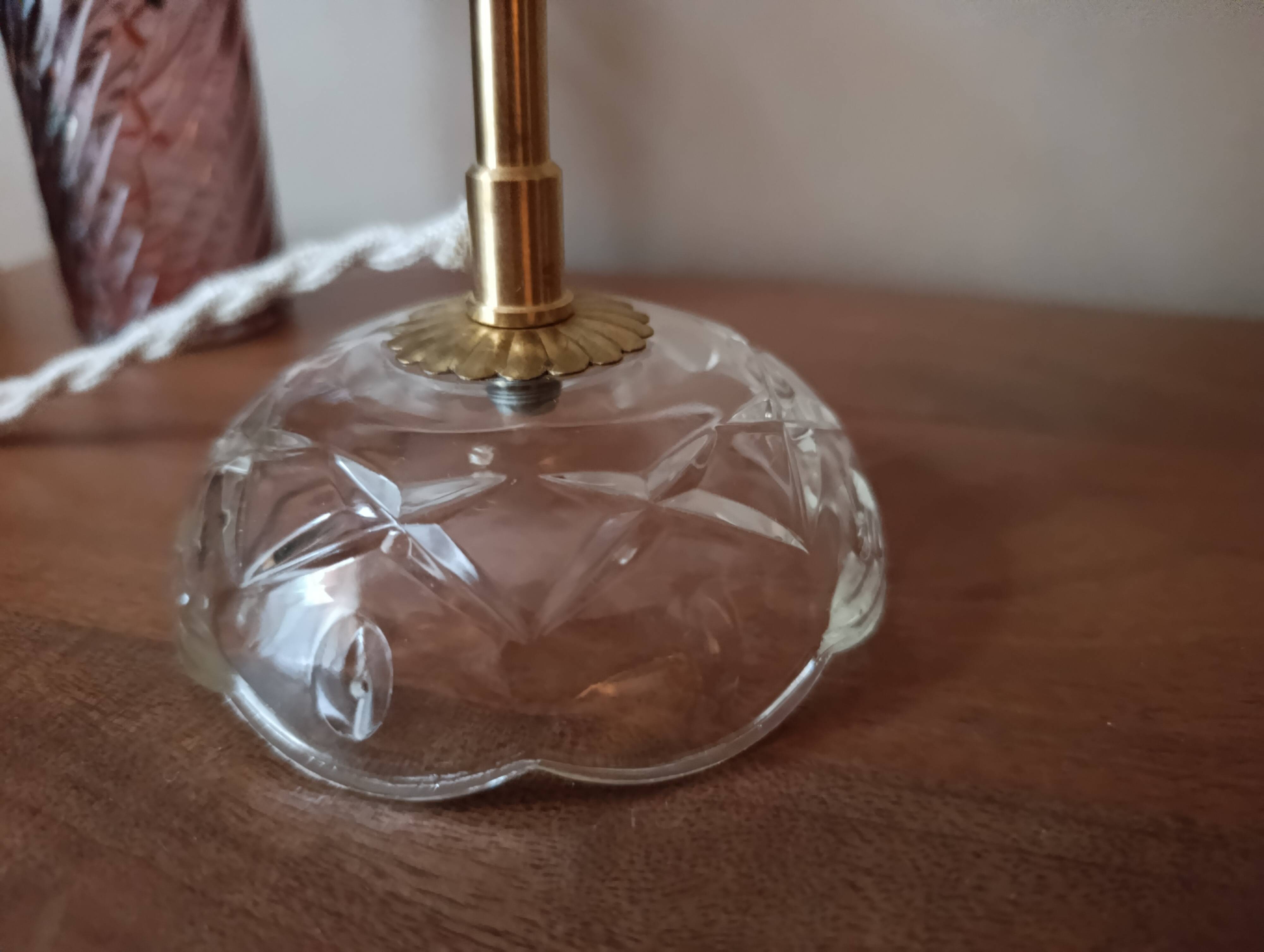 Upcycled white opaline lamp | romantic - retro chic