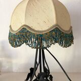 Retro wrought iron and pearl lamp