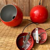 Pair of suspension red ball in metal annes 70