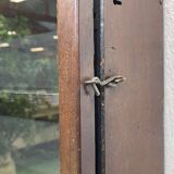 1950s English mahogany wall display cabinet