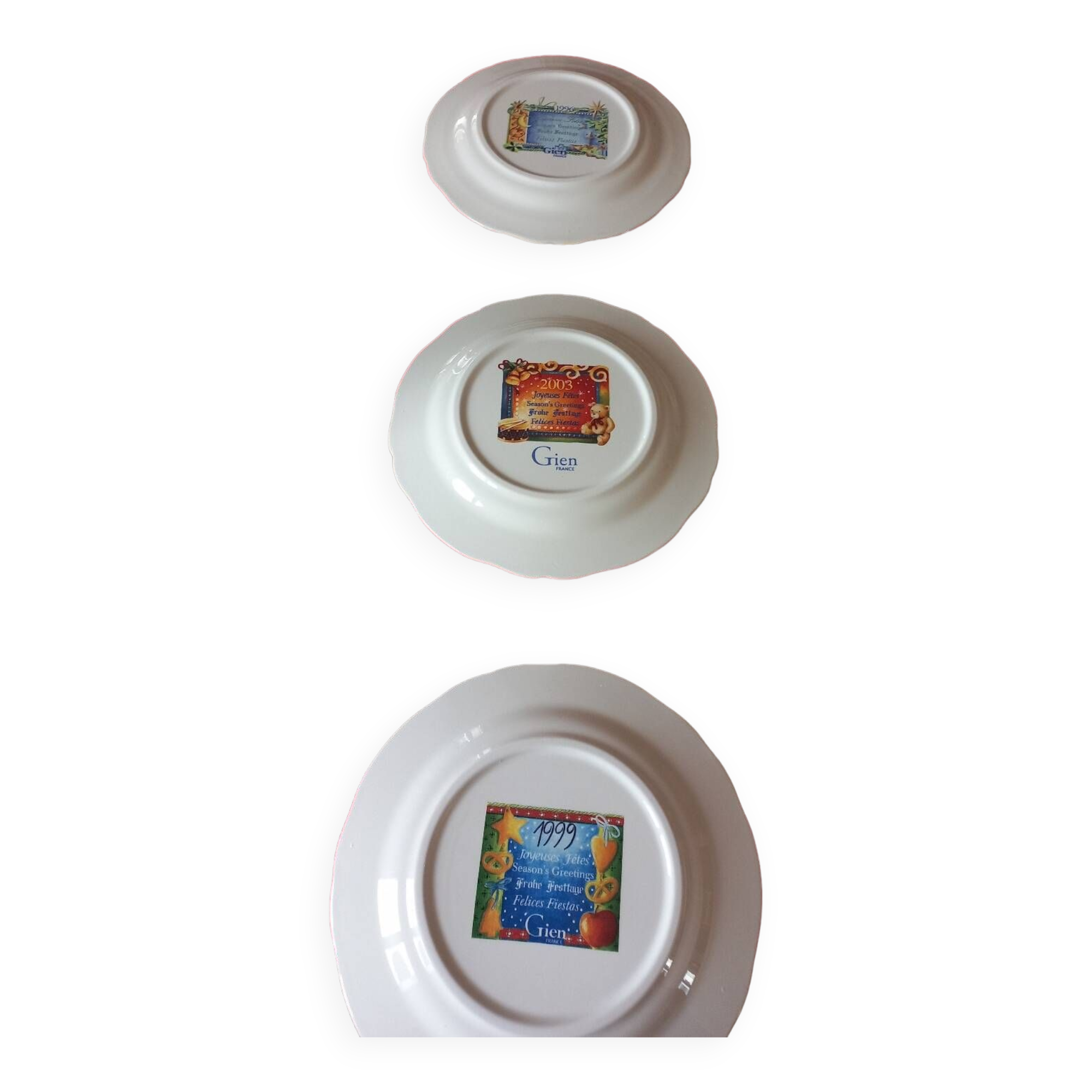 Set of 8 Gien Noël plates