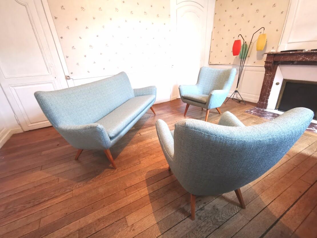 Rare 50s Swedish salon Restored for its rental in the film "Little Nicolas ,2021"
