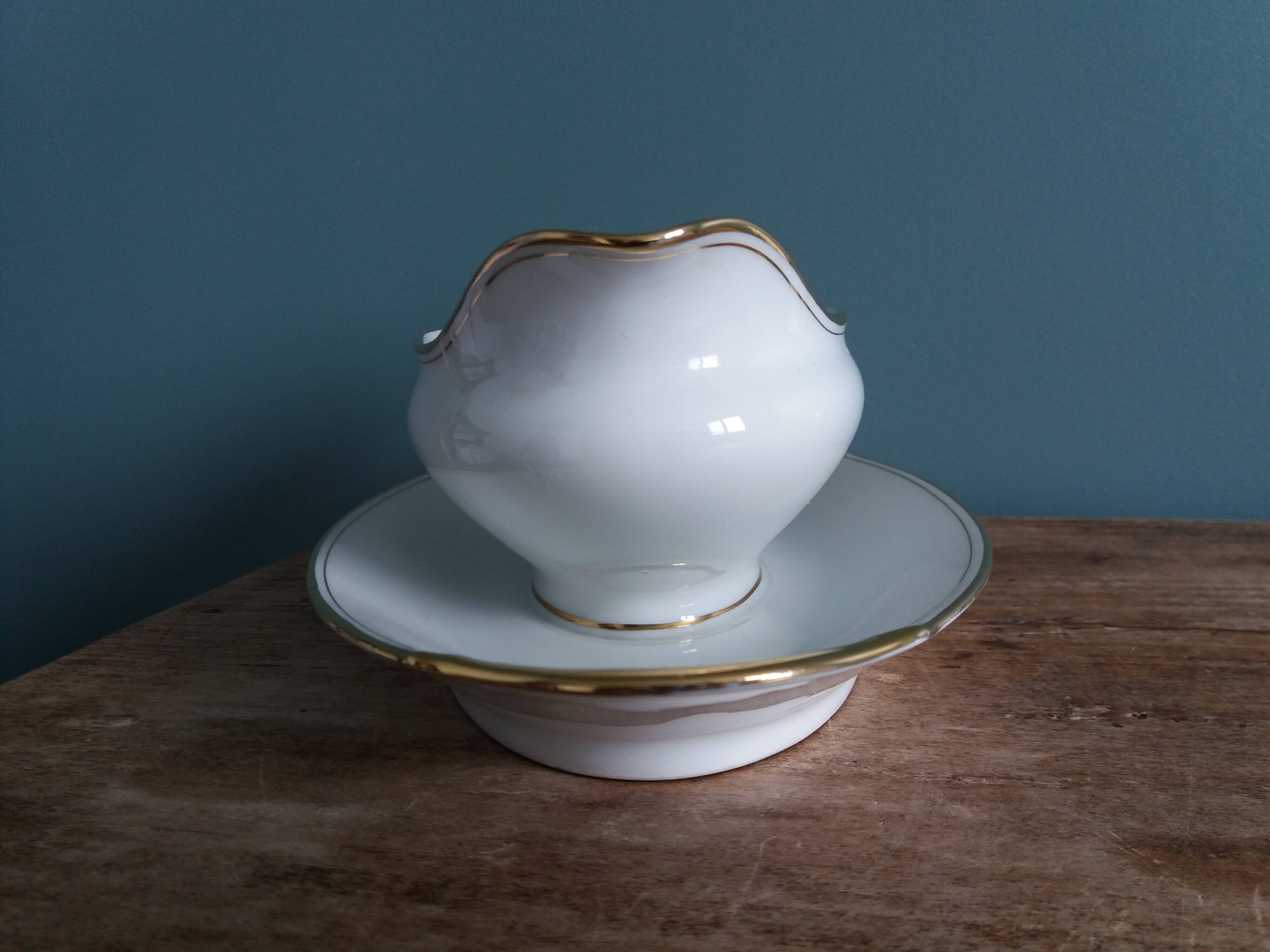 Betoule and Legrand Limoges porcelain sauceboat
