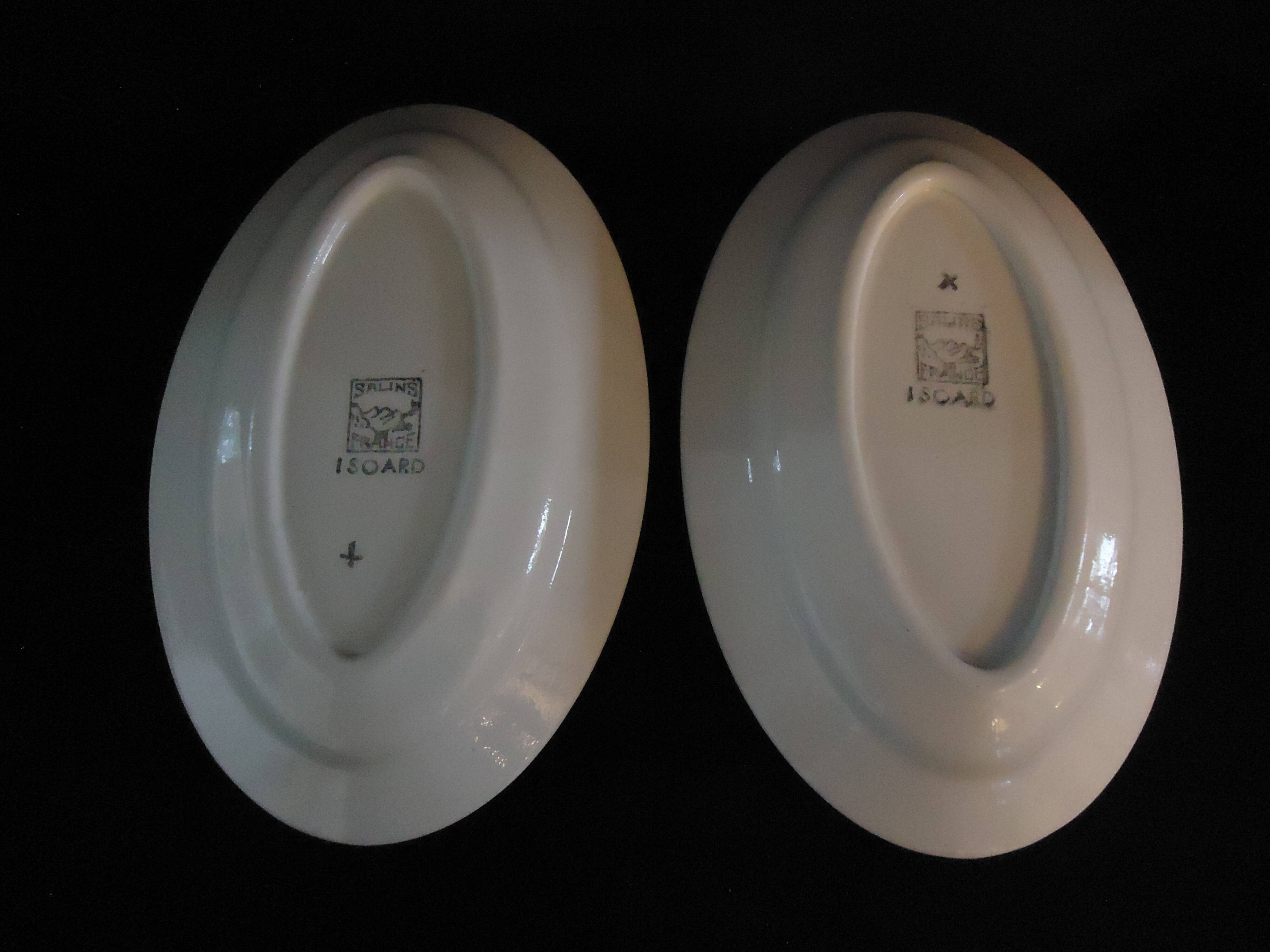 Pair of salins porcelain serving dishes, isoard pattern