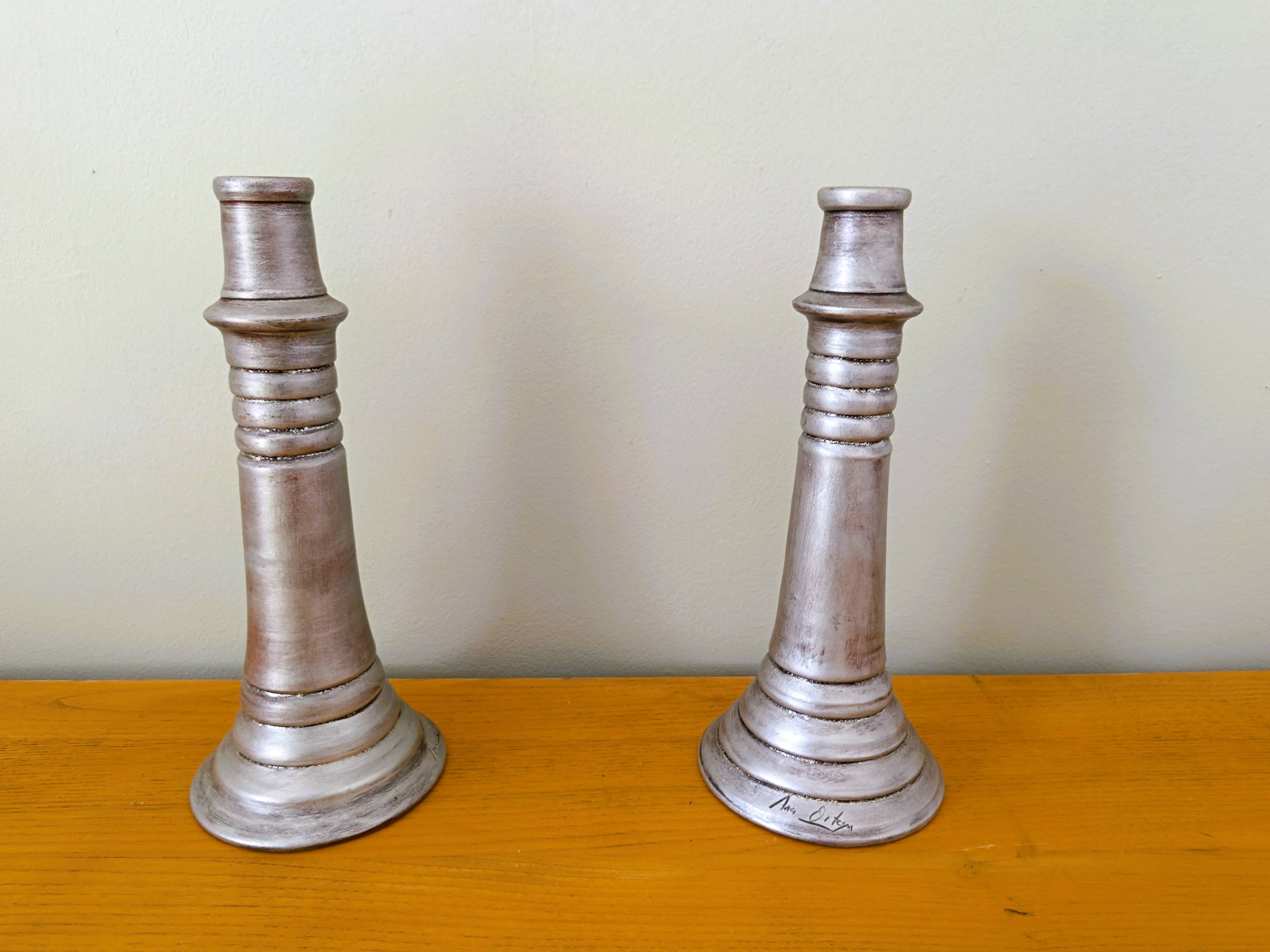 Pair of handmade candlesticks "Ana Ortéga"