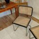 Chaise Cesca B32 noire de Marcel Breuer estampillée, Italie