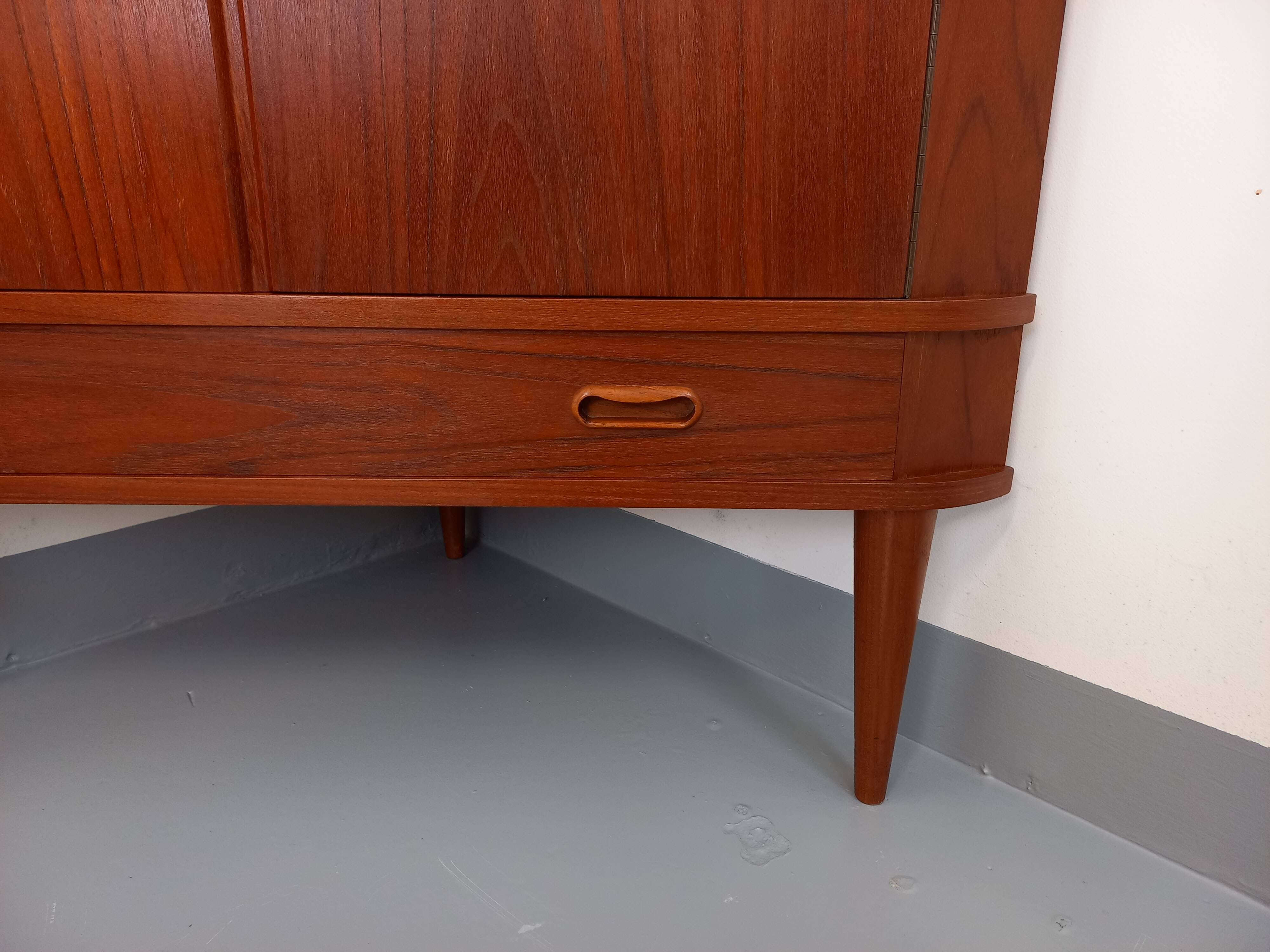 Vintage Scandinavian teak storage corner cabinet from the 60s