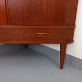 Vintage Scandinavian teak storage corner cabinet from the 60s