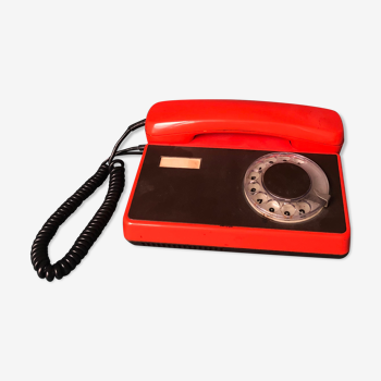 Téléphone orange URSS vintage