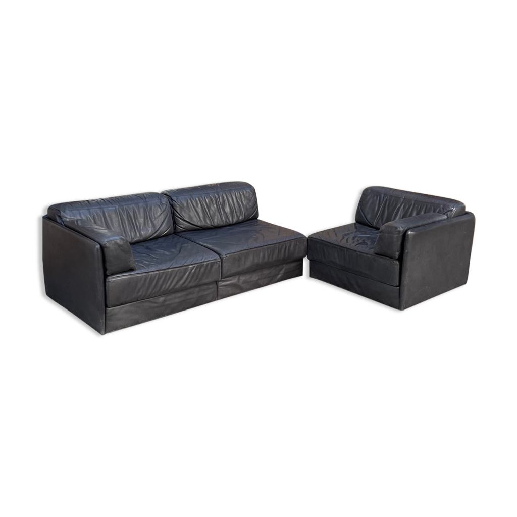Sofa De sede DS 76 leather 3 modules opening in daybed | Selency