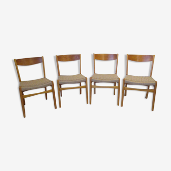 Set de 4 chaises suédoises cordées