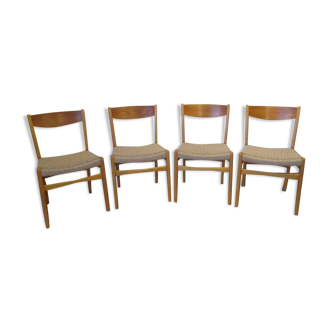 Set de 4 chaises suédoises cordées