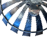 Large modernist brutalist iron basket