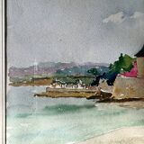 Watercolor signed Henry Leclerc, Saint-Guénolé