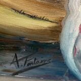 Still life painting with fruit signed
