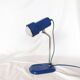 Blue and chrome adjustable spot desk lamp, Vrieland Design, Netherlands, 1970s