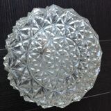 Vintage structured glass round ceiling lamp 60s-70s