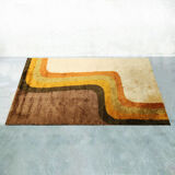 1970s Geometric Space Age Rug in Pure Wool. Made in Italy