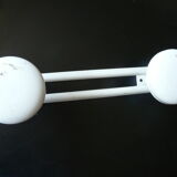 Coat rack in white lacquered metal 70s 3 hooks