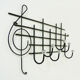Black metal floor key wall patère with 6 hooks. Year 80-90