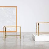 Tables d'appoint structure en laiton 1970 France vers 1970